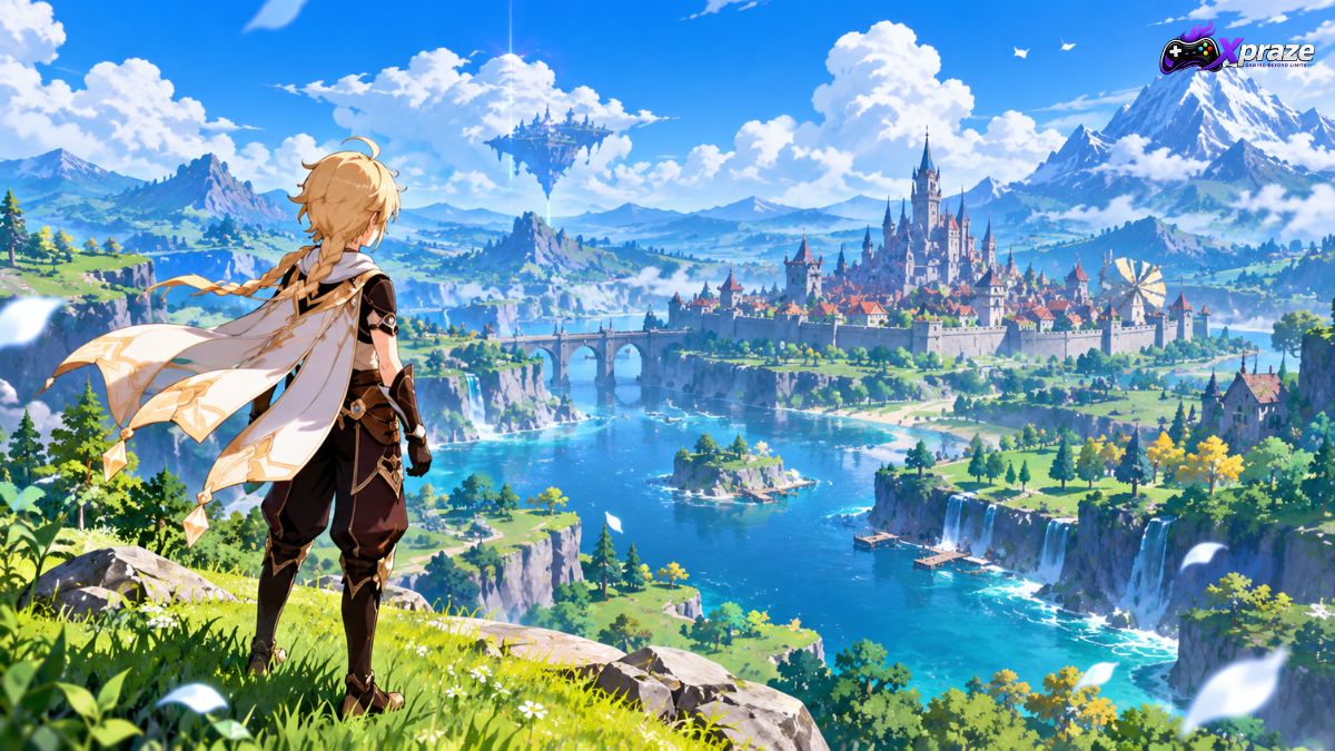 Genshin Impact open-world exploration on Android