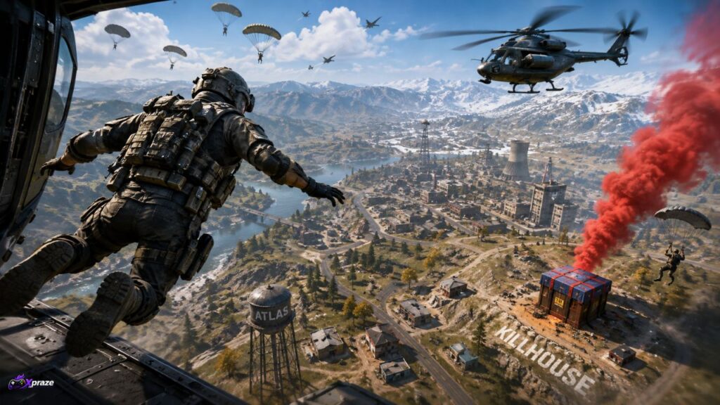 Battle Royale mobile shooter gameplay with intense combat action