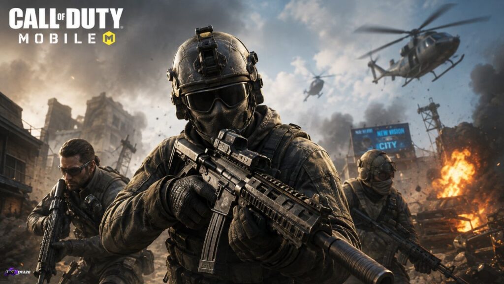 Call of Duty Mobile gameplay featuring soldiers in an intense combat mission