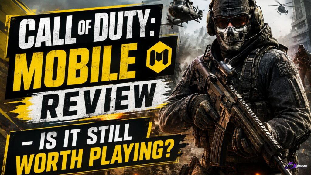 Call of Duty Mobile Review featured image showing Ghost character and gameplay