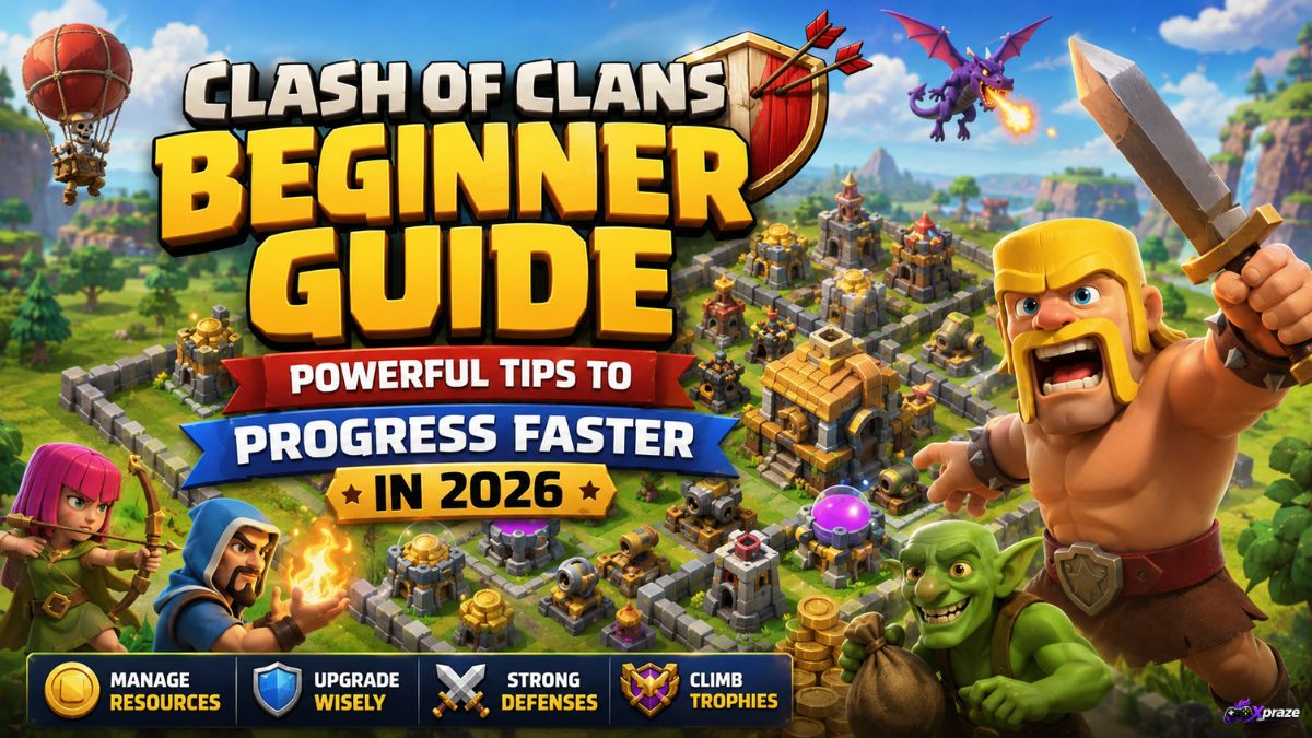 Clash of Clans beginner guide with a fantasy village and tips to progress faster in 2026