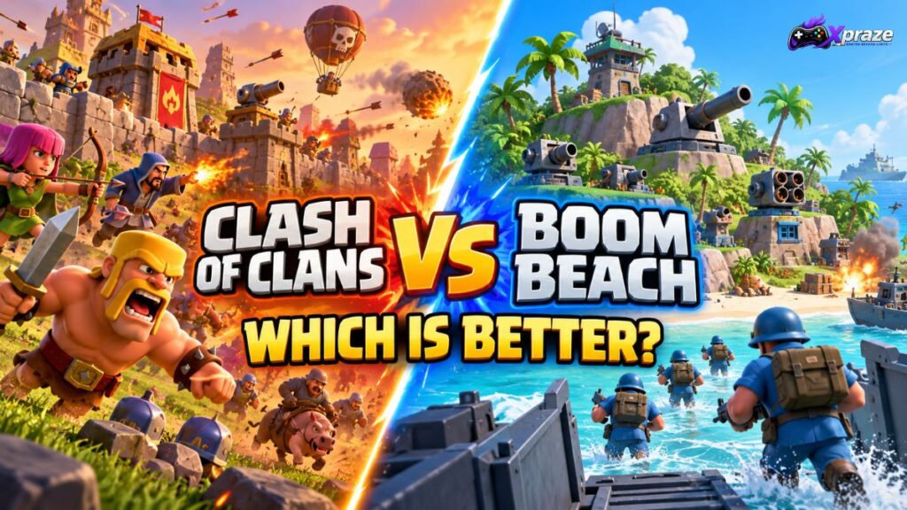 Clash of Clans vs Boom Beach comparison on Android