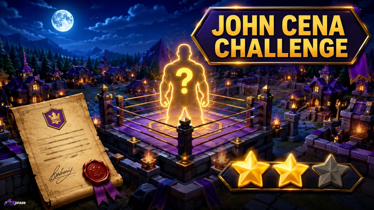Hidden glowing champion inside a fantasy wrestling arena with a Challenger Contract and two-star reward